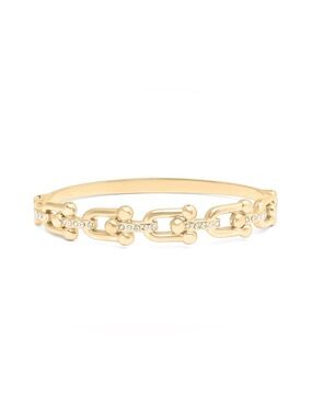 18k Gold PVD stainless steel Chain-Link Crystal Accent Bracelet - Women